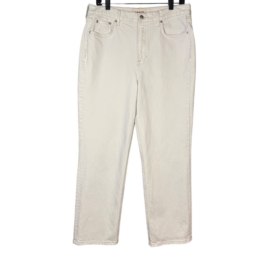 BODEN White Jeans True Straight Leg High Rise Ro260 Size 30 x 32